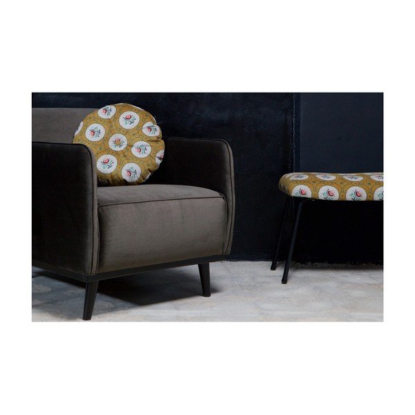 Oker žuti ukrasni okrugli jastuk BePureHome Granny, ø 45 cm-image-1