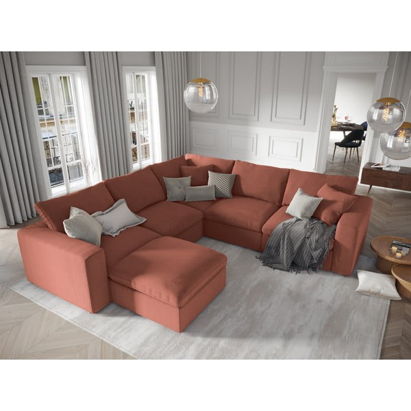 Ružičasti dvostrani kutni dio modularne sofe od samta Windsor & Co Sofas Galaxy-image-1