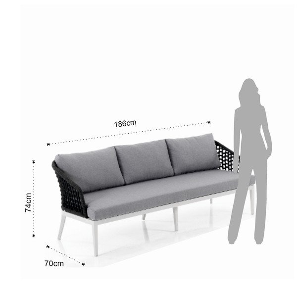 Siva vrtna garnitura aluminijska za 5 osoba Afteli – Tomasucci-image-1