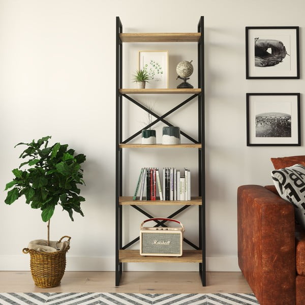 Crna polica u dekoru bora 58x175 cm Nicol - Kalune Design-image-2