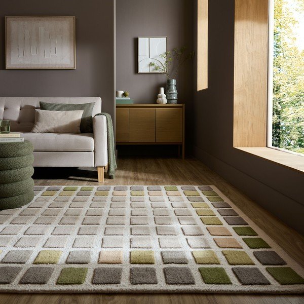 Zeleni ručno rađen vunen tepih 160x230 cm Renga Wool – Flair Rugs-image-1