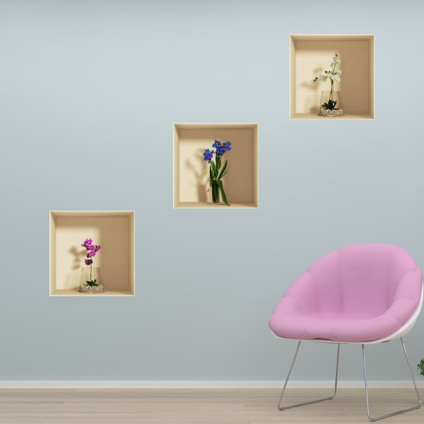 Set od 3 naljepnice s 3D efektom Ambiance Orchids-image-1