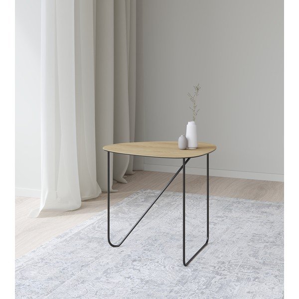 Metalni stolić za kavu u prirodnoj boji 37x44 cm Curve M Wood – LIND DNA-image-2