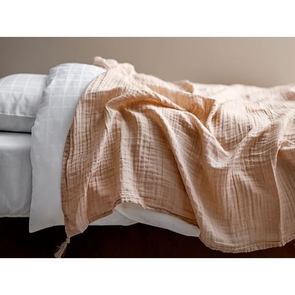 Beigepamučni prekrivač za krevet Södahl Peotry, 200 x 260 cm-image-2