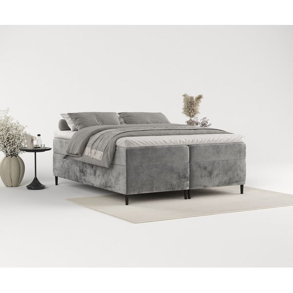 Tamno sivi boxspring krevet s prostorom za pohranu 180x200 cm Araya – Maison de Rêve-image-3