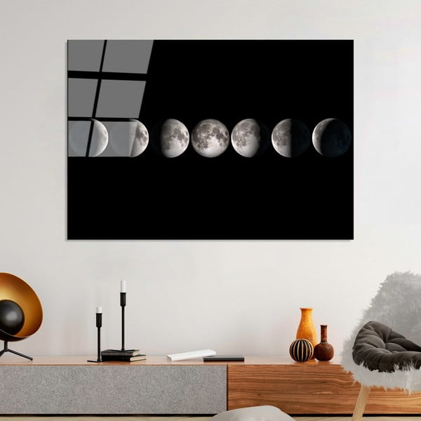 Staklena slika 100x70 cm Moon Phases - Wallity-image-3