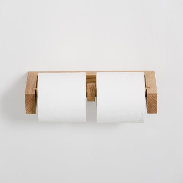 Zidni držač toaletnog papira od hrastovog drveta Wireworks-image-1