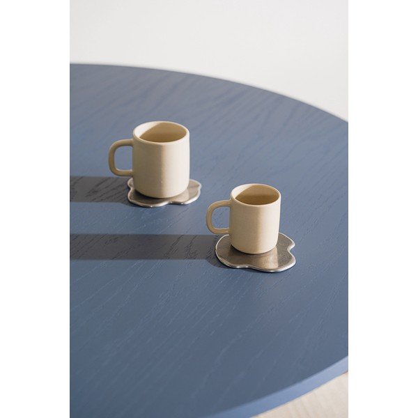 Metalni podmetači za čaše u setu 4 kom u srebrnoj boji Plama – noo.ma-image-1