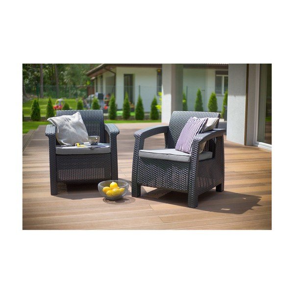 Tamno siva vrtna fotelja Corfu – Keter-image-1