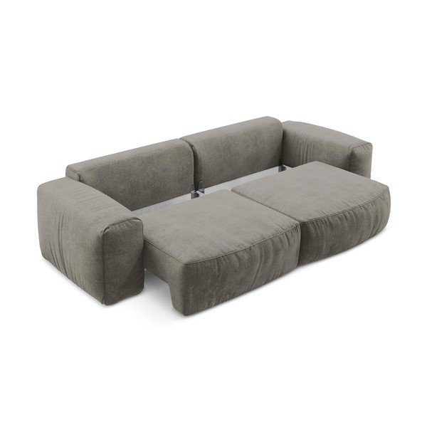Siva sklopiva sofa od šenila 275 cm Kuki – Makamii-image-4