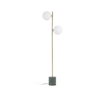 Podna lampa u zeleno-zlatnoj boji sa staklenim sjenilom (visina 161 cm) Lonela - Kave Home