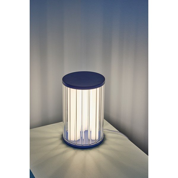 Plava staklena LED stolna lampa s mogućnosti zatamnjivanja (visina 30 cm) Aru – Hübsch-image-2