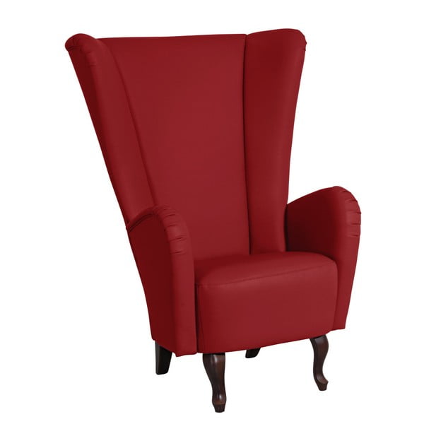 Crvena fotelja izrađena od imitacije kože Max Winzer Aurora