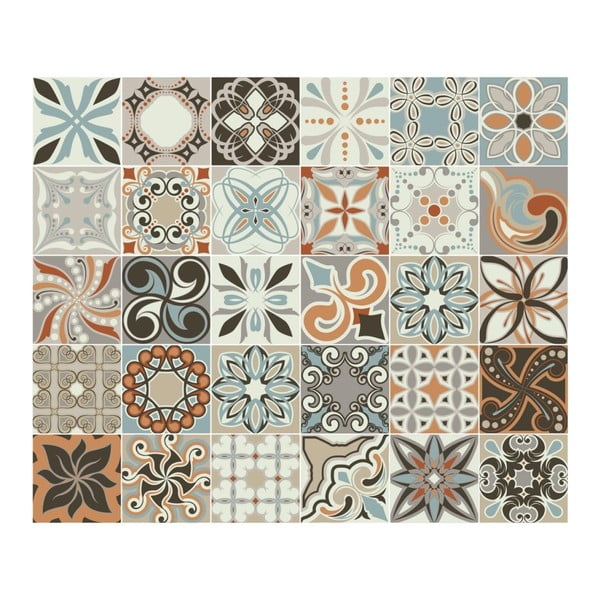 Set s 30 zidnih naljepnica Ambiance Cement Tiles Bali, 10 x 10 cm-image-2