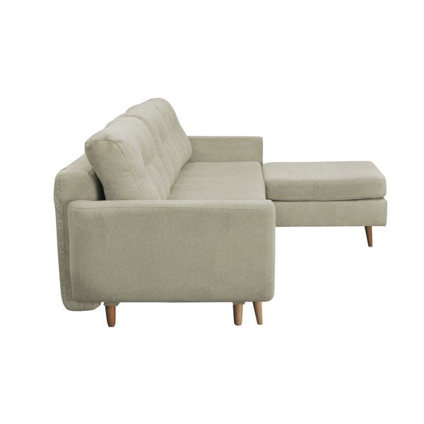 Krem kauč na razvlačenje sa svijetlim nogama Mazzini Sofas Tulipe, desni kut-image-2