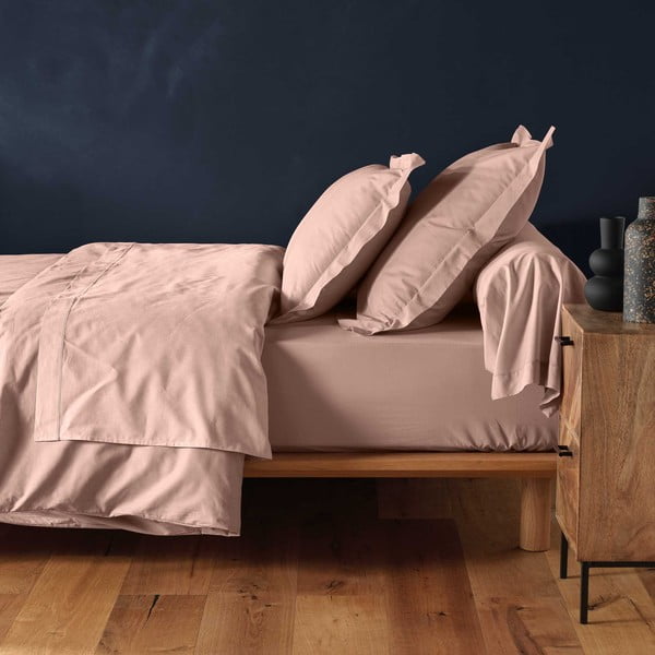 Ružičasta pamučna plahta s gumom 180x200 cm Lina – douceur d'intérieur-image-2