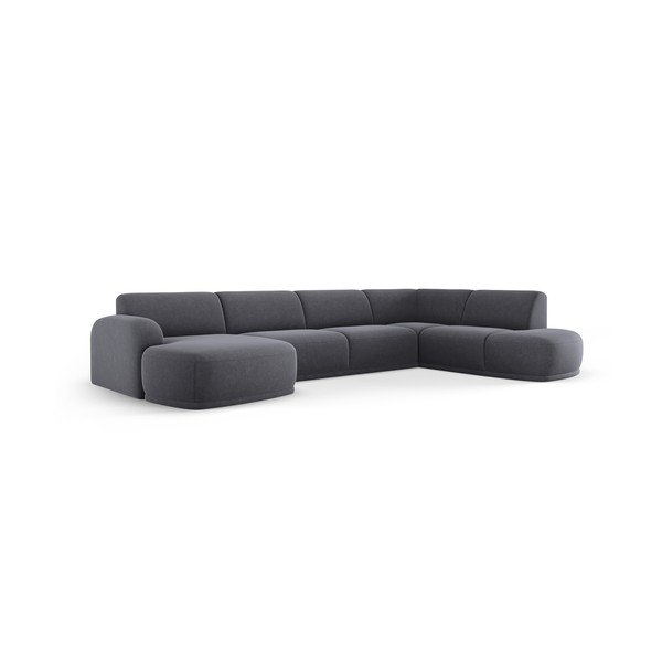 Siva baršunasti kutna garnitura Erin – Micadoni Home-image-2