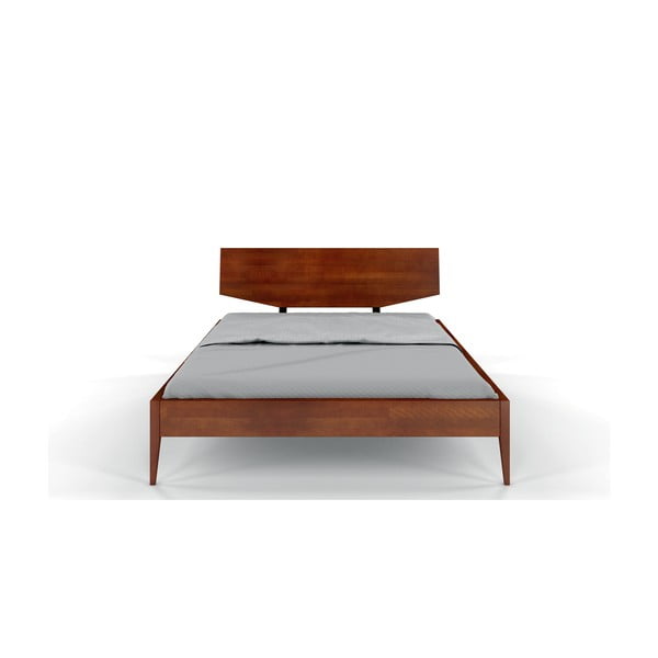 Tamno smeđi bračni krevet od masivne bukve 200x200 cm Sund – Skandica-image-1