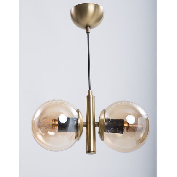 Viseća svjetiljka u zlatnoj boji sa staklenim sjenilom Monera – Squid Lighting-image-1