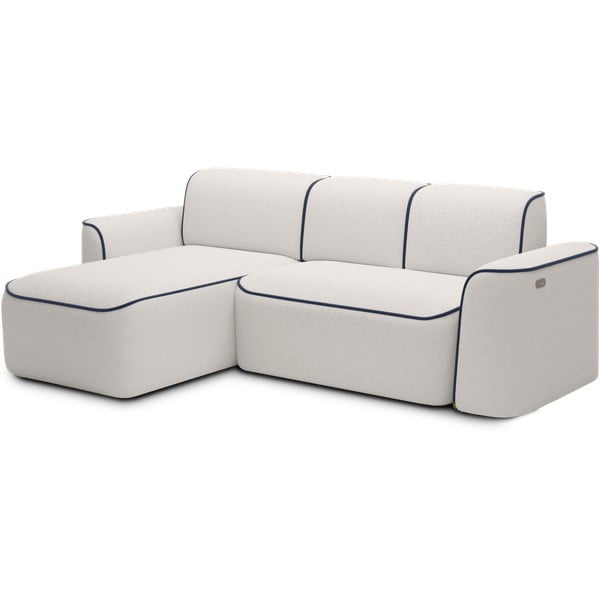 Plava/krem kutna garnitura od bouclé tkanine (s lijevim kutom/s ležaljkom) Ume – ELTAP-image-2