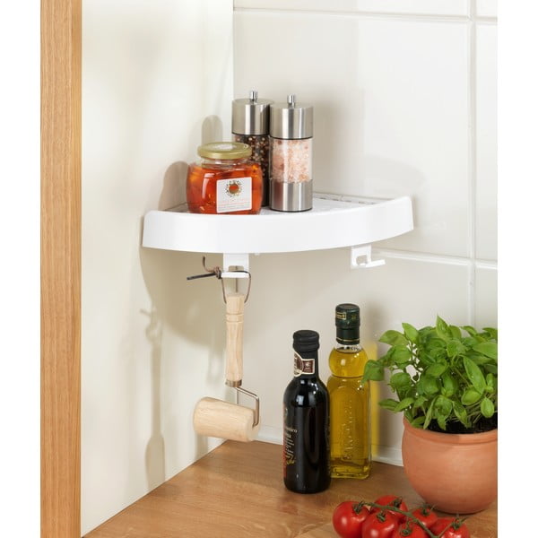 Bijela kutna samonosiva plastična kupaonska polica Quick-Fit - Allstar-image-1