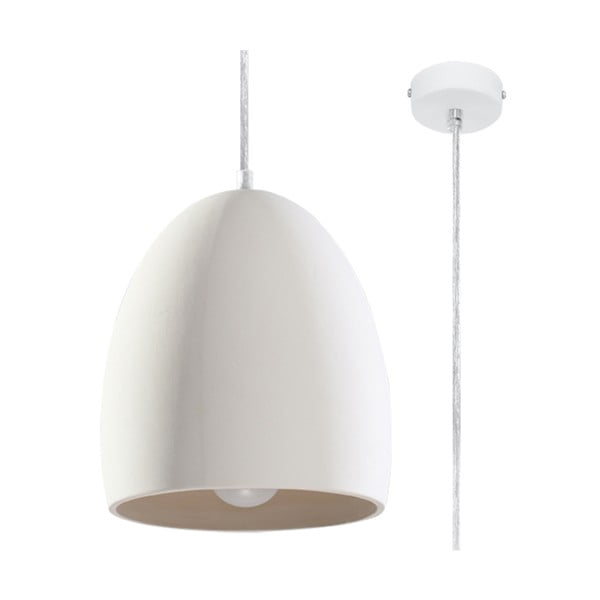 Bijela viseća svjetiljka s keramičkim sjenilom ø 30 cm Fonsie – Nice Lamps