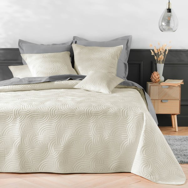 Bež prekrivač od samta 220x240 cm Solange – douceur d'intérieur
