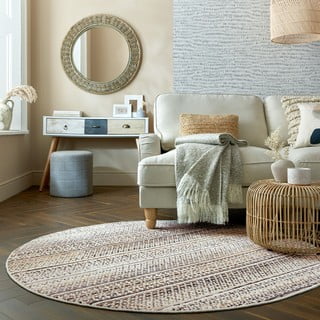 Bež okrugao tepih 140x140 cm Camino – Flair Rugs