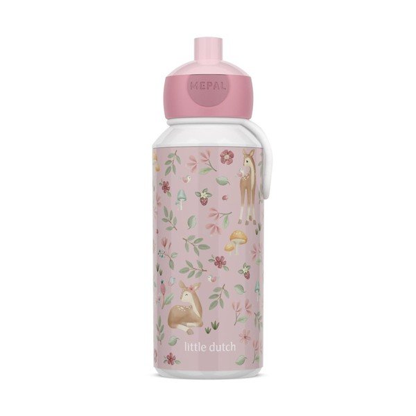 Svijetlo ružičasta plastična dječja boca 400 ml Fairy Garden – Mepal