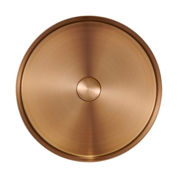 Okrugao umivaonik od nehrđajućeg čelika u bakrenoj boji ø 38 cm Aurum – Sapho-image-2