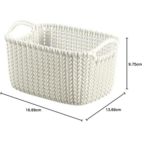 Bijela košara za odlaganje Curver Knit, 3 l-image-3