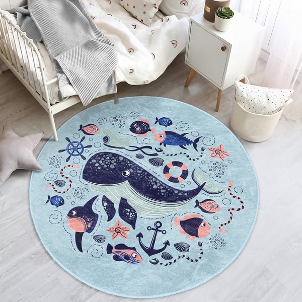 Plavi dječji tepih ø 120 cm Comfort – Mila Home-image-1