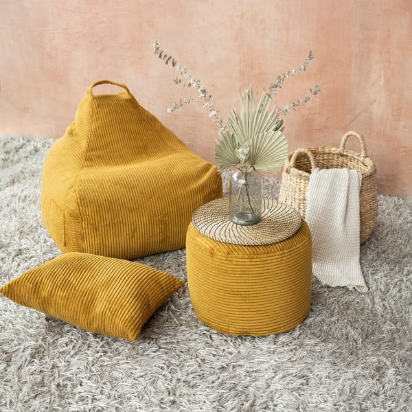 Smeđa vreća za sjedenje od bouclé tkanine Game Amuse – SLOWDOWN-image-1