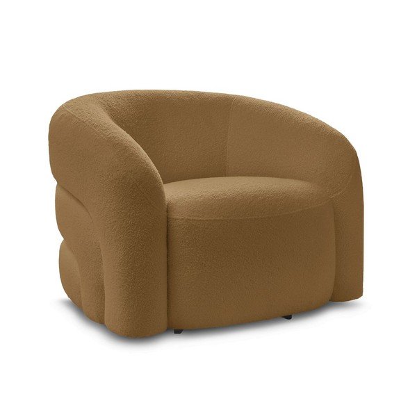 Senf žuta okretna fotelja od bouclé tkanine Elina – Bobochic Paris