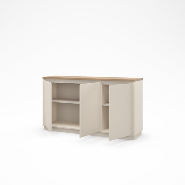 Bež komoda u dekoru hrasta 152x84x40 cm Loreta – Marckeric-image-4