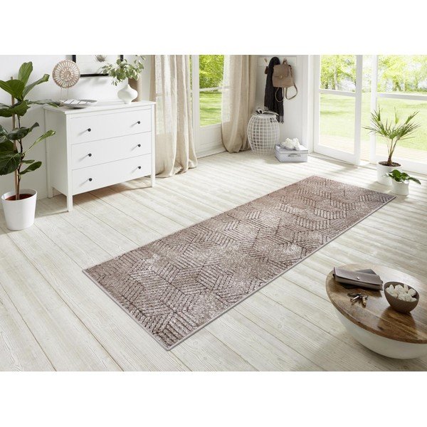 Smeđa staza Hanse Home Lux Polygon, 70 x 200 cm-image-1