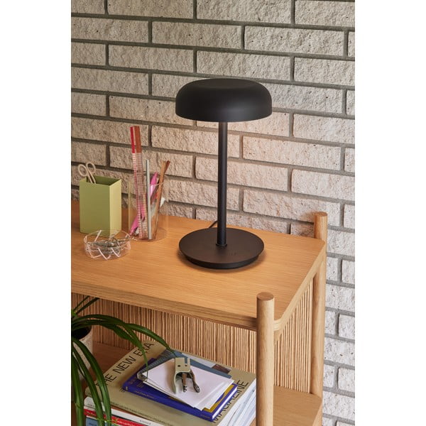 Crna LED stolna lampa s mogućnosti zatamnjivanja (visina 37 cm) Velo – Hübsch-image-2