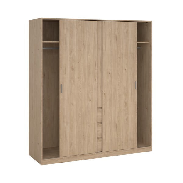 Ormar u dekoru hrasta s kliznim vratima u prirodnoj boji 177x200x60 cm Naia – Tvilum-image-3