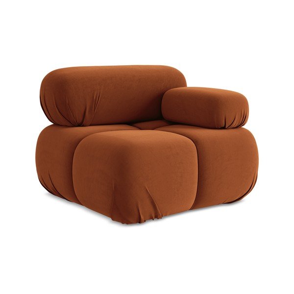 Narančasta baršunasti modularna sjedeća garnitura (s desnim kutom) Lokua – Makamii-image-1