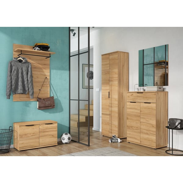 Ploča za vješanje garderobe u dekoru hrasta u prirodnoj boji Fremont – Germania-image-1