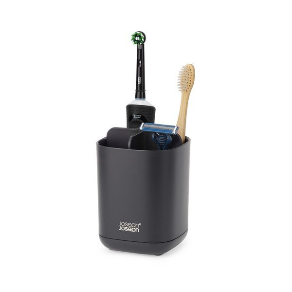 Crna plastična čaša za četkice za zube EasyStore – Joseph Joseph-image-4