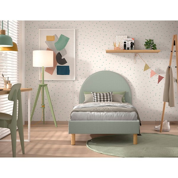 Zeleni tapecirani krevet s podnicom 90x200 cm MOON – Vipack-image-3