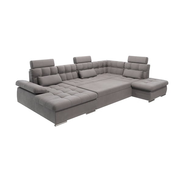 Siva sklopiva/s prostorom za odlaganje kutna garnitura (s desnim kutom/u obliku slova "U") Merkur – Ropez-image-2