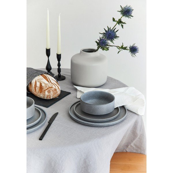 Set od 18 komada sivog posuđa od kamenine Bonami selection Malia-image-2