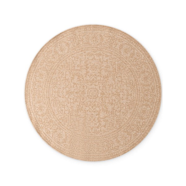 Bež/boje slonovače okrugao unutarnji i vanjski tepih ø 160 cm Duet Kona – NORTHRUGS