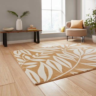 Oker žuti tepih 160x230 cm Sorral Leaves  – Catherine Lansfield