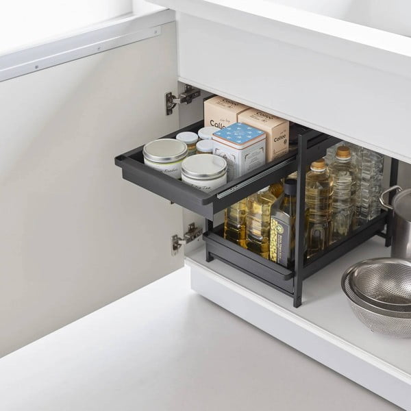 Crna metalna dodatna kuhinjska polica 30x42 cm Tower – YAMAZAKI-image-2