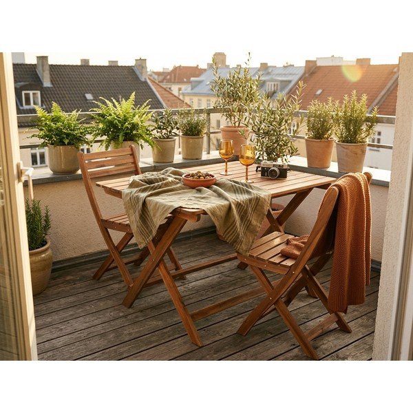 Vrtni stol od bagremovog drveta Bonami Essentials Natur, 88 x 114 cm-image-1