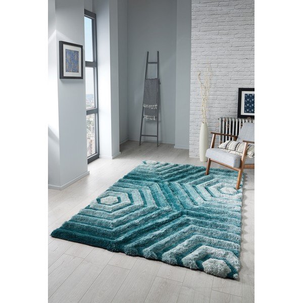 Plavo-zeleni tepih Flair Rugs Hexagon Duck, 80 x 150 cm-image-1