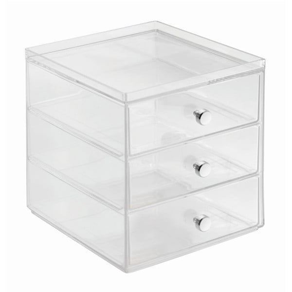 Prozirni organizator s 3 ladice iDesign Wide, visina 18 cm-image-2